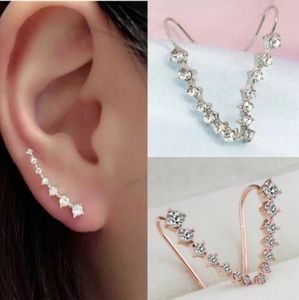 Silver Plated Rhinestone Earring Cuff